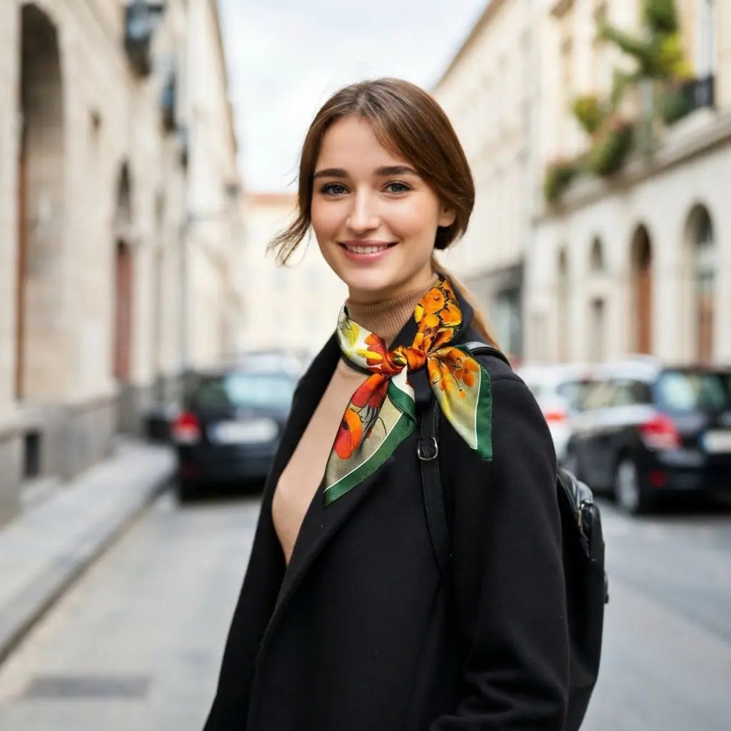 Foulard carré AADA - Coeur de Foulard