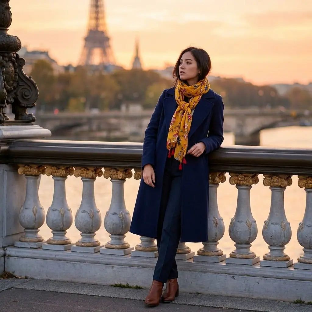 Foulard jaune JOURNEY - Coeur de Foulard