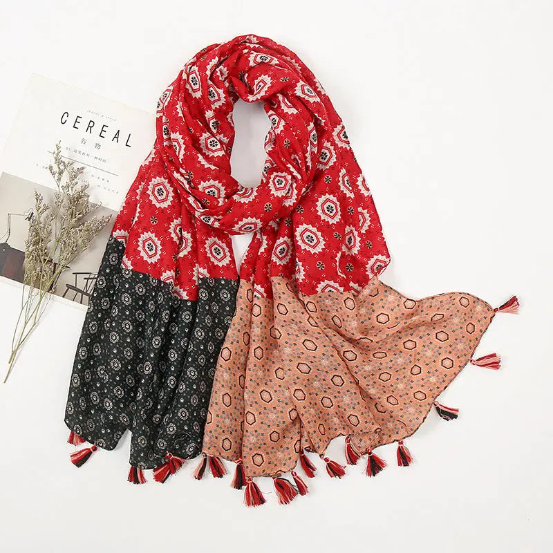 Foulard rouge HAILEY - Coeur de Foulard