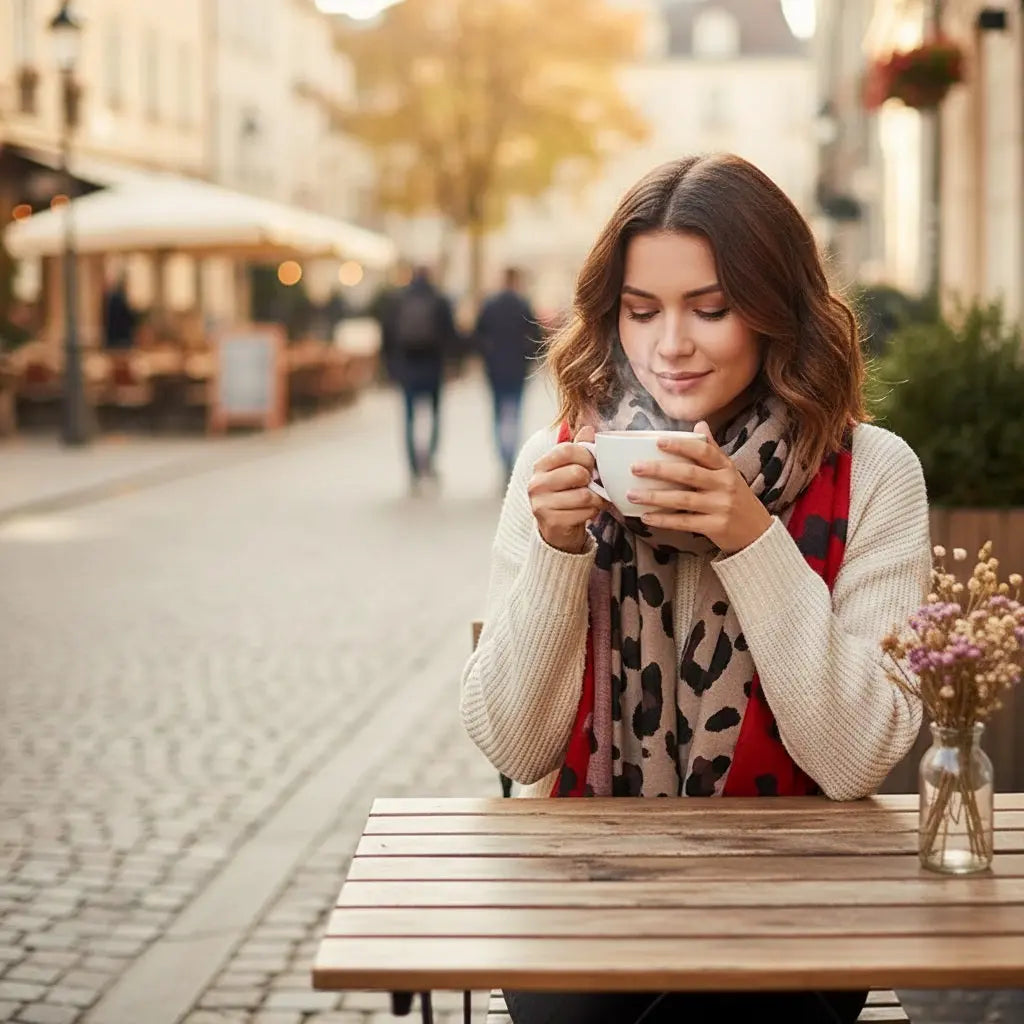 Foulard rouge - HANNAH - Coeur de Foulard