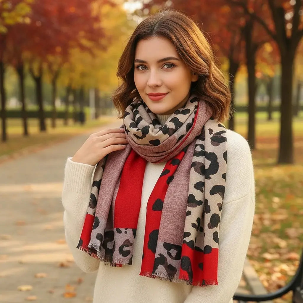 Foulard rouge - HANNAH - Coeur de Foulard