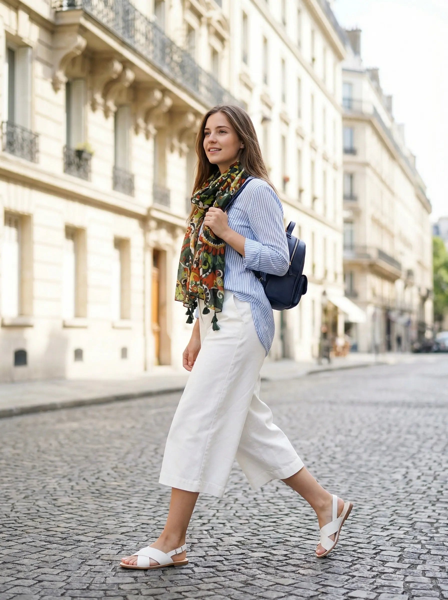 Foulard vert JULIA - Coeur de Foulard