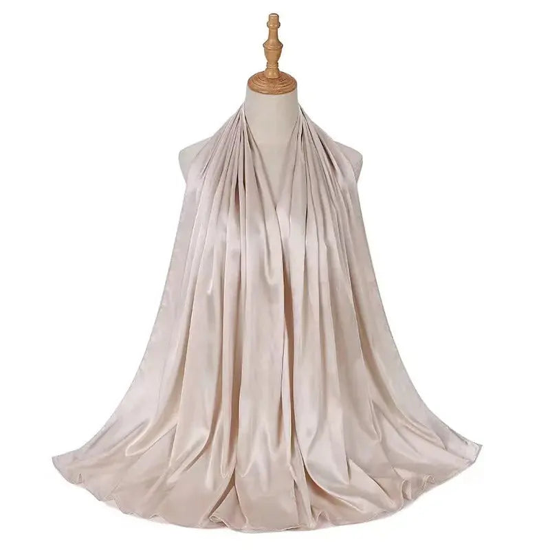 Hijab blanc crème - DOUNIA - Coeur de Foulard