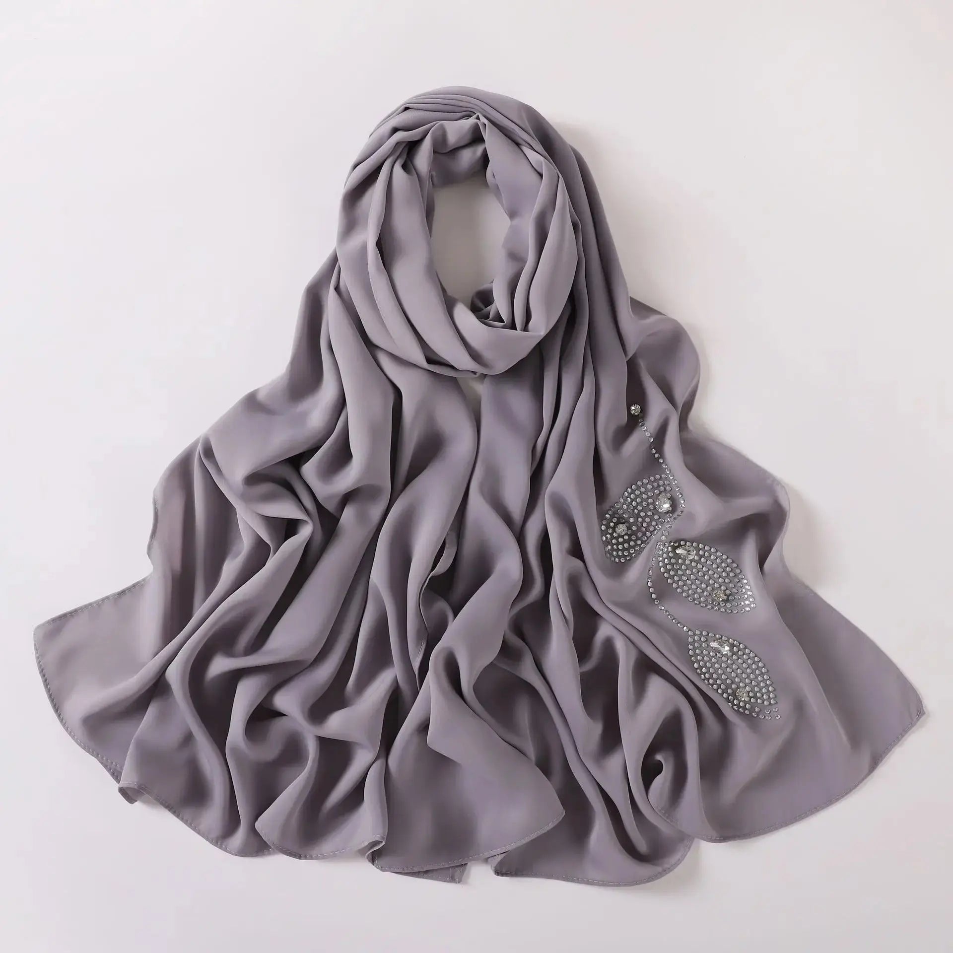 Hijab gris étain - BADIA - Coeur de Foulard