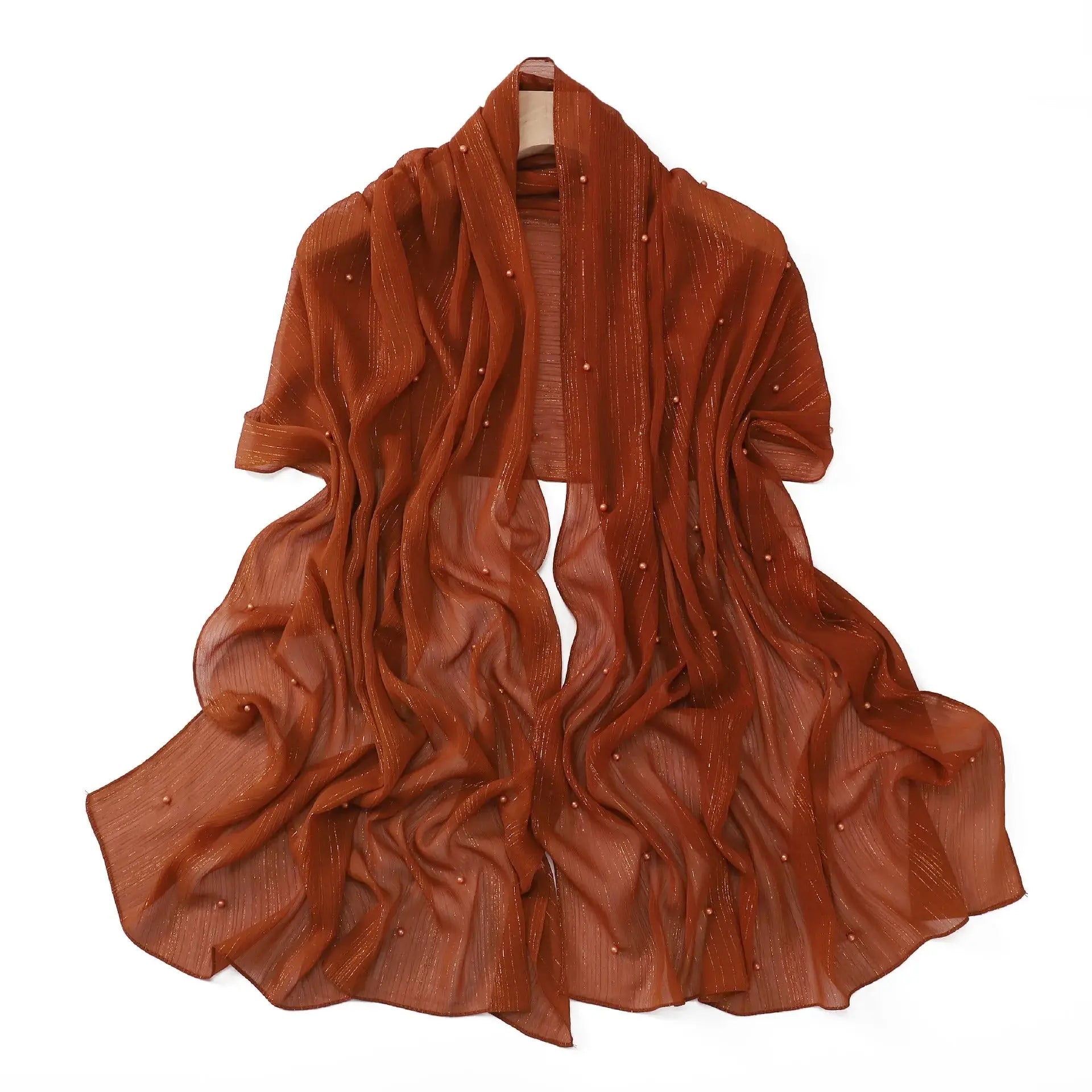 Hijab marron caramel - HAIFA - Coeur de Foulard