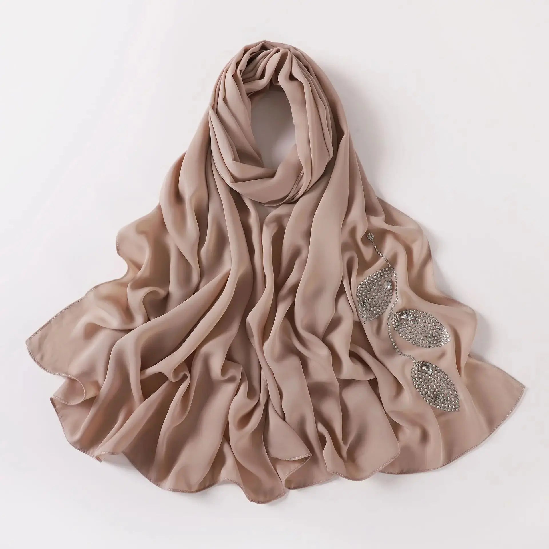 Hijab marron Grège - BASMA - Coeur de Foulard