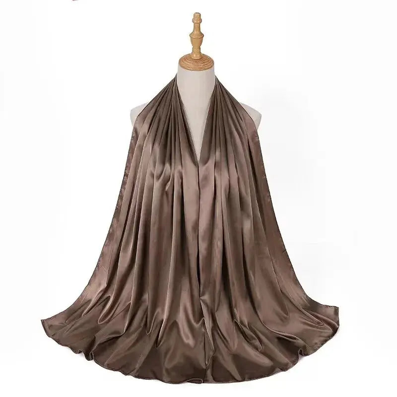 Hijab marron sombre - DJAMILA - Coeur de Foulard
