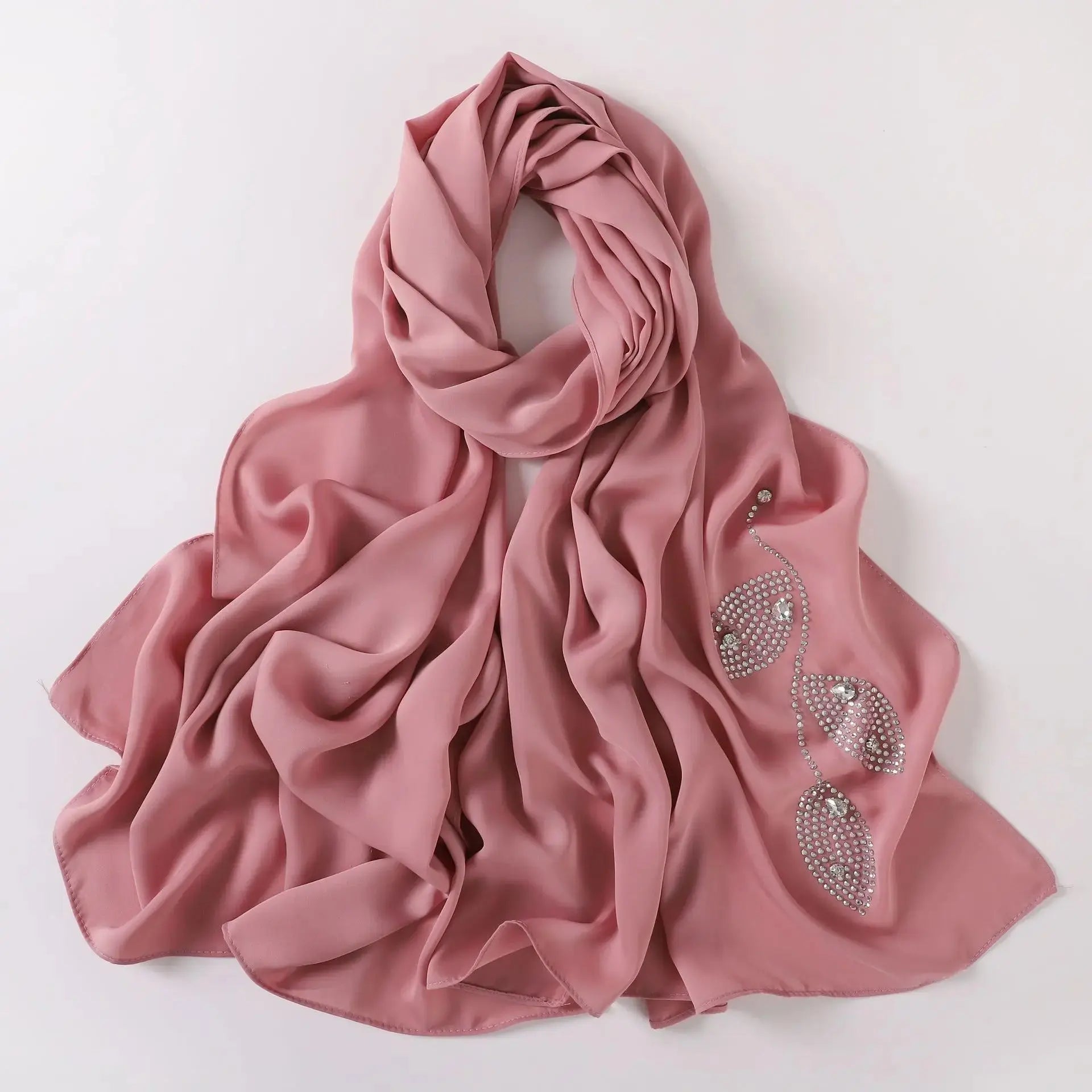 Hijab rose clair - BUSHRA - Coeur de Foulard