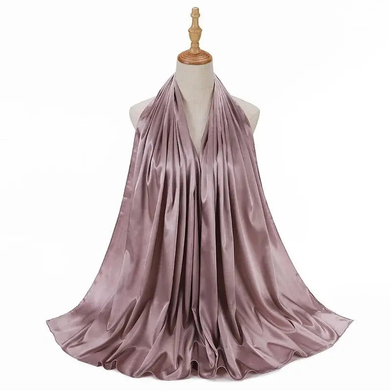 Hijab rose gris - DALILA - Coeur de Foulard