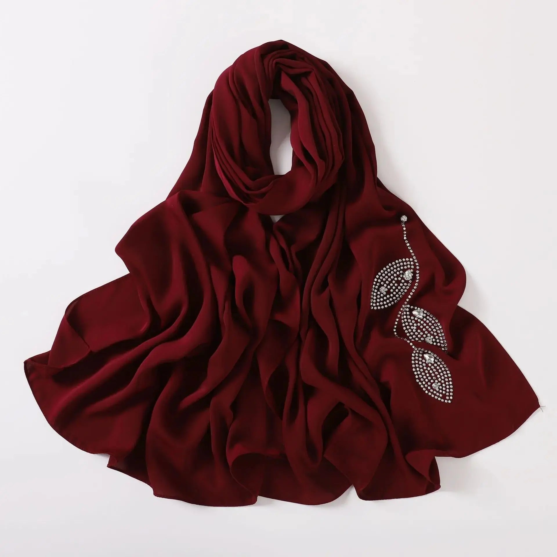 Hijab rouge bordeaux - BOUCHRA - Coeur de Foulard