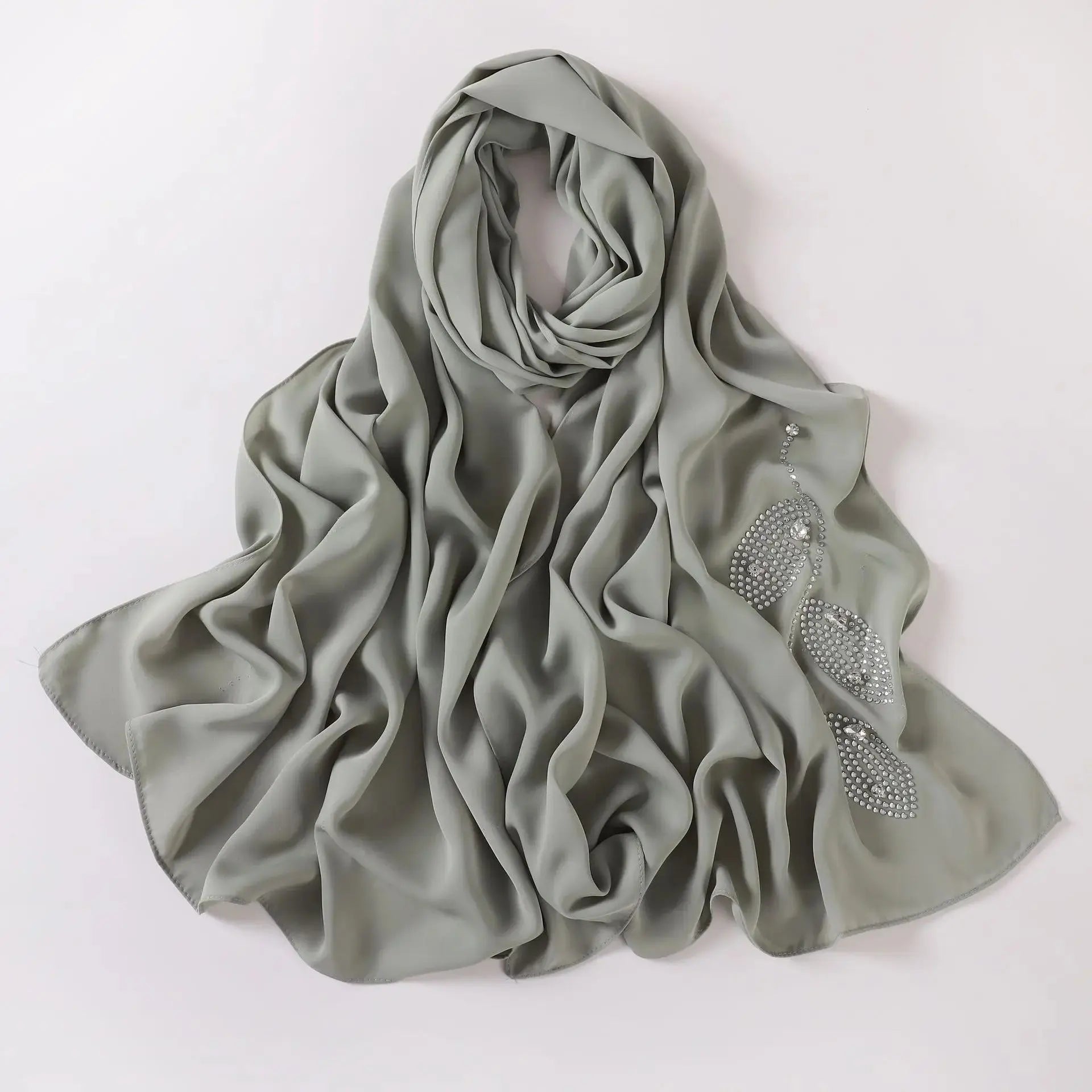 Hijab vert céladon - AYLA - Coeur de Foulard