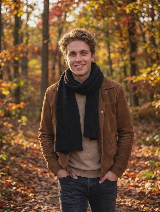 Echarpe pour homme noire - JAXON Coeur de Foulard