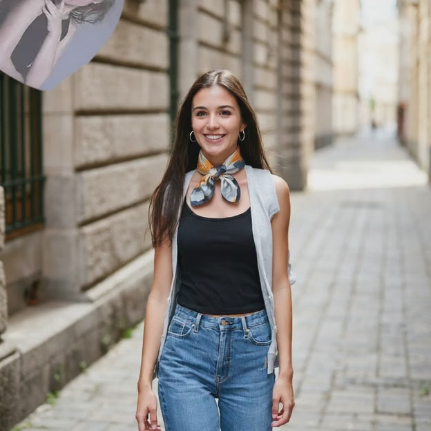 Carré de Soie - LISBETH - Coeur de Foulard