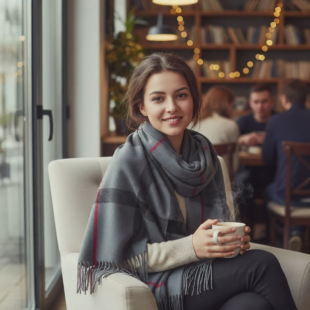 Echarpe en cachemire CELESTE - Coeur de Foulard