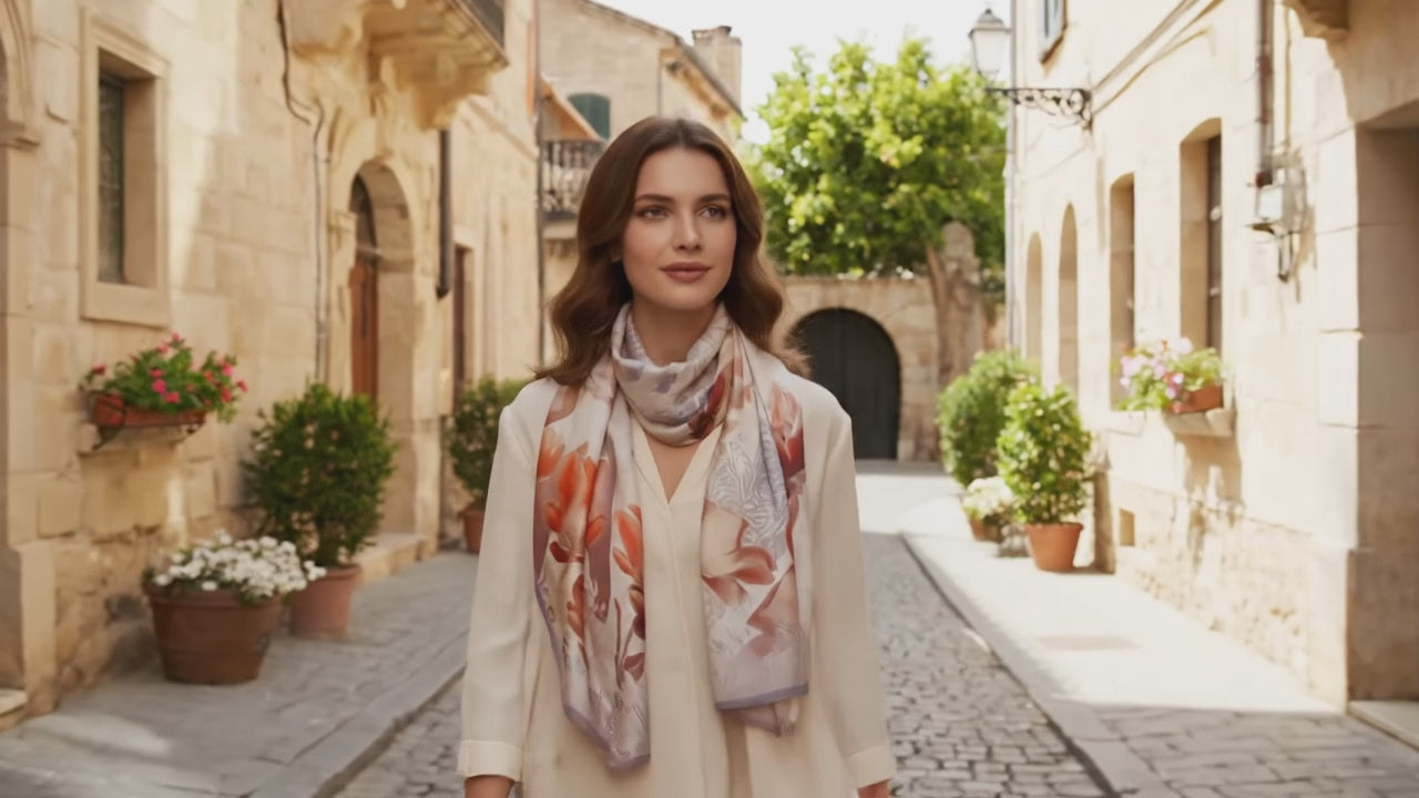 Foulard Soie Femme - NEREA - Coeur de Foulard