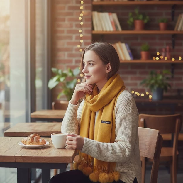 Echarpe en cachemire AMARILLYS - Coeur de Foulard