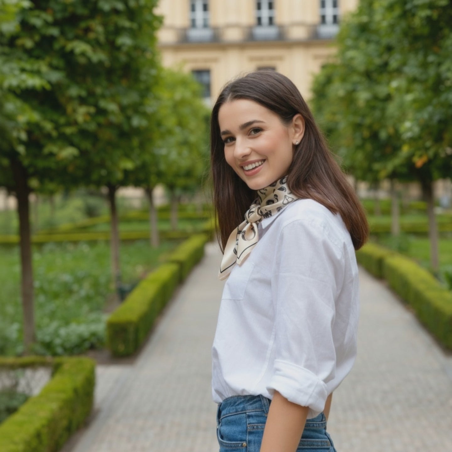 Carré de Soie - HANNE - Coeur de Foulard