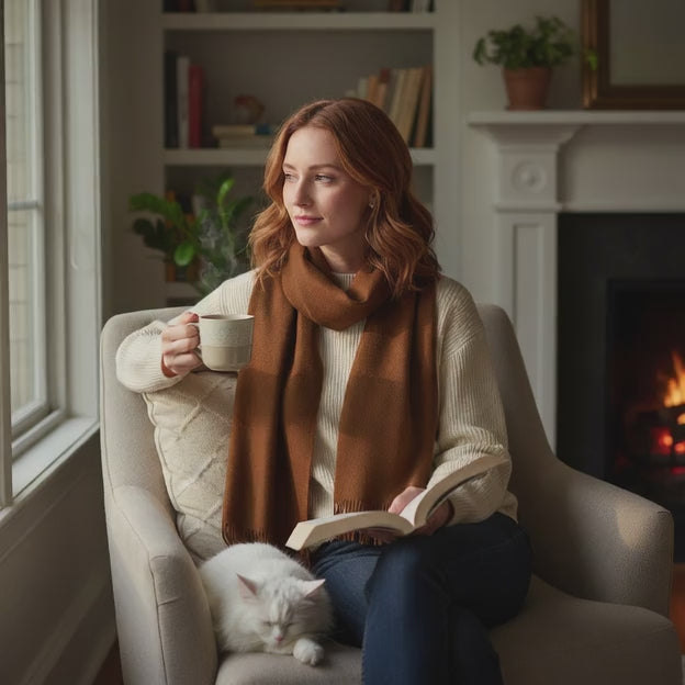 Grande écharpe femme GUNNEL - Coeur de Foulard