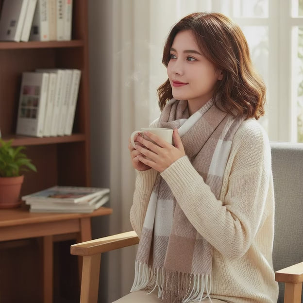 Echarpe en cachemire AZALEE - Coeur de Foulard