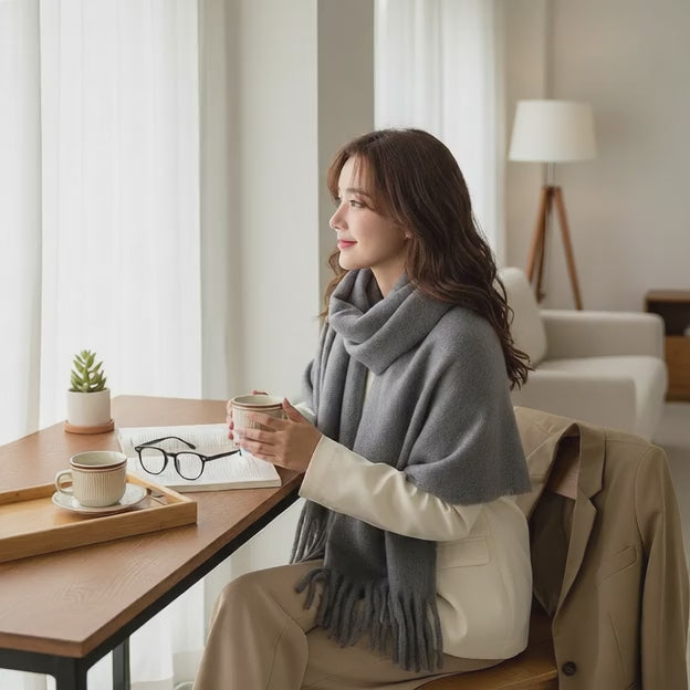 Echarpe femme hiver EVANGELINE - Coeur de Foulard