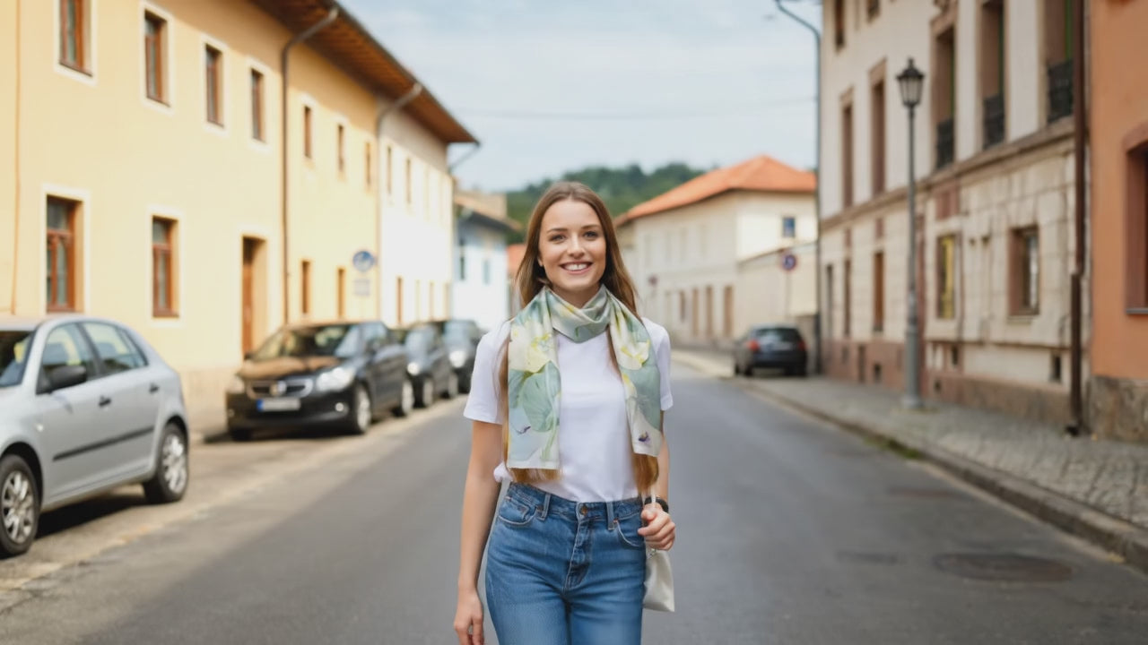 Foulard Soie Femme - JACINTA - Coeur de Foulard